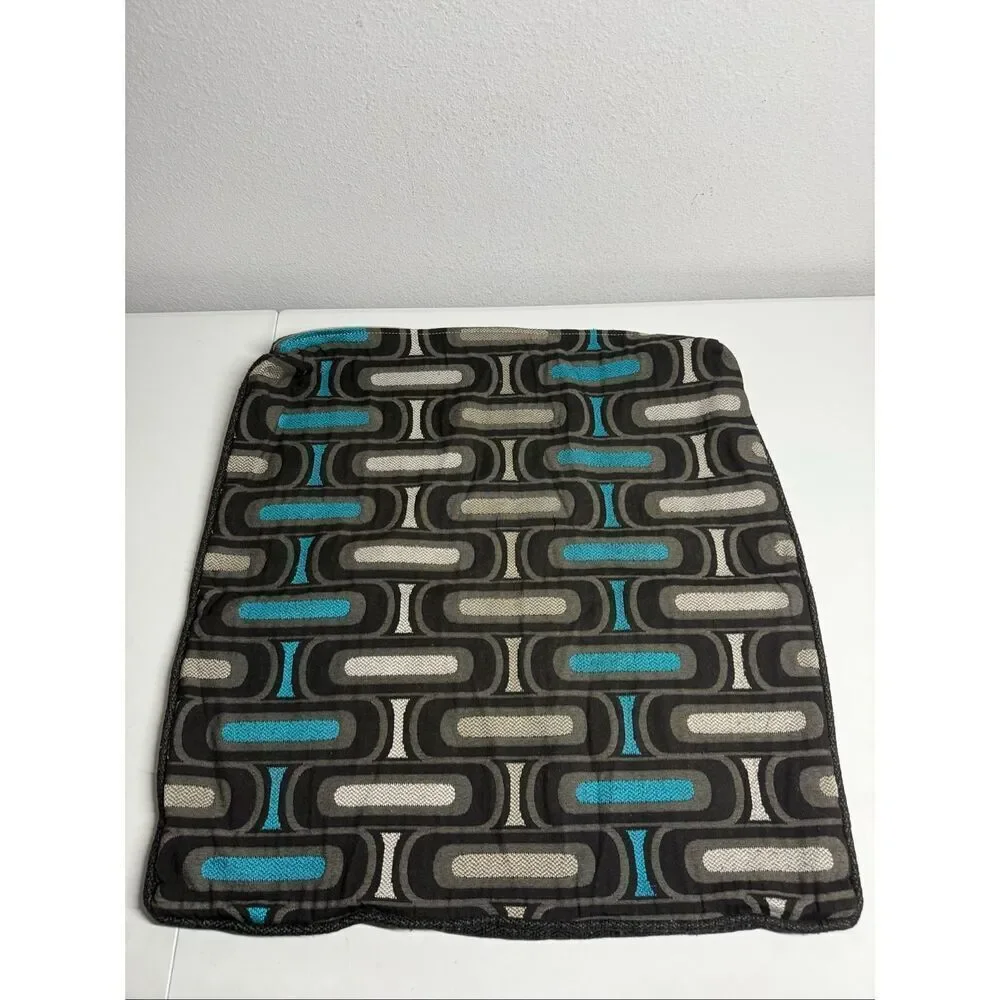 Black Grey Turquoise Abstract Print Decorative Throw Pillow/Cushion Cover25”X23”
